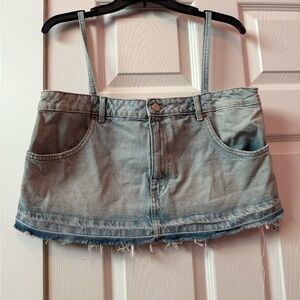 Zara Light Blue Denim Croptop